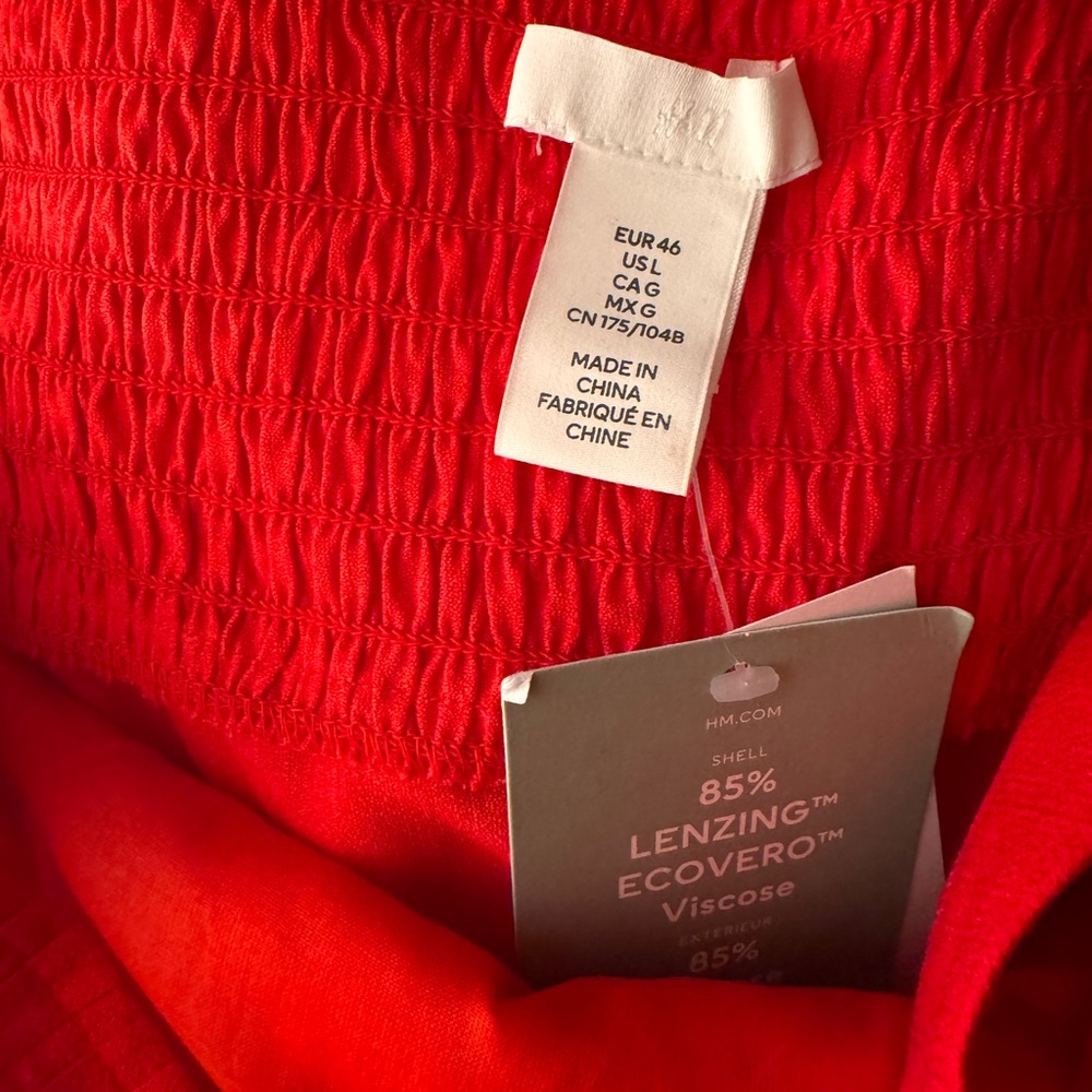 H&M Bright Red Viscose Blouse